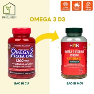 Viên uống dầu cá [Omega3 1200mg - 1000IU D3] - giúp sáng mắt, bổ não, xương chắc khỏe, tuần hoàn máu, làm đẹp da, 120v