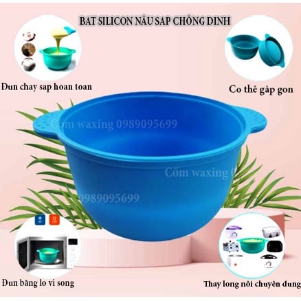 Bát silicon nấu sáp cách thủy nấu lò vi sóng chống dính tốt