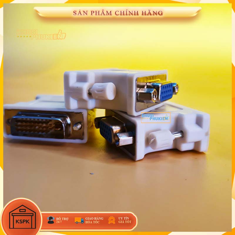 Đầu chuyển DVI ra VGA Giúp kết nối giữa màn hình có cổng vga với card màn hình không có cổng vga