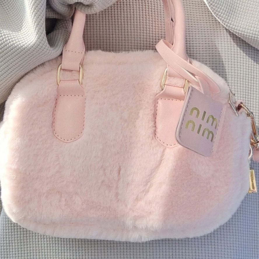 Túi Xách Boston Đeo Vai Phủ Bông Cỡ Nhỏ Thời Trang Sang Trọng 21 X 14 X 9