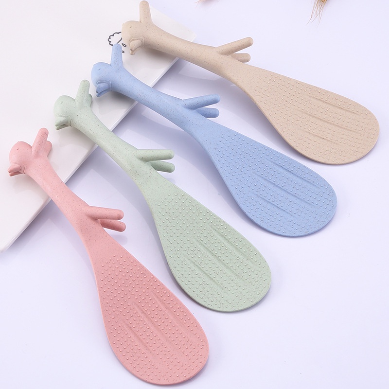 Vá múc cơm/muỗng xới cơm lúa mạch hình chú sóc xinh xắn dễ thương chống dính tốt, cứng cáp, chịu nhiệt cao khogiasi.247