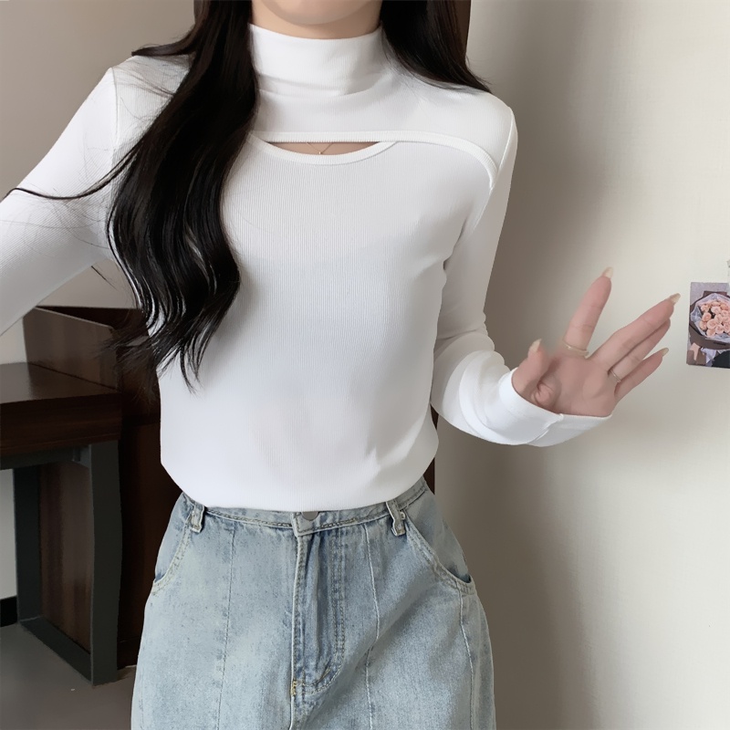 Áo Thun Tay Dài Cổ Cao Thời Trang Dành Cho Nữ