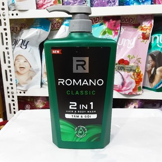 Dầu tắm gội Romano Classic 2 trong 1 hương nước hoa 650g