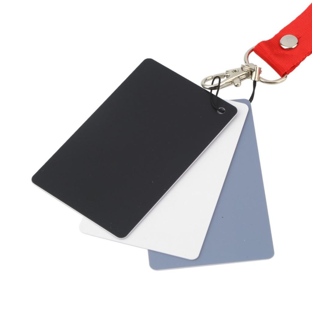 3 In 1 Digital White Black Grey Balance Cards Set 18% Gray Exposure Card1021