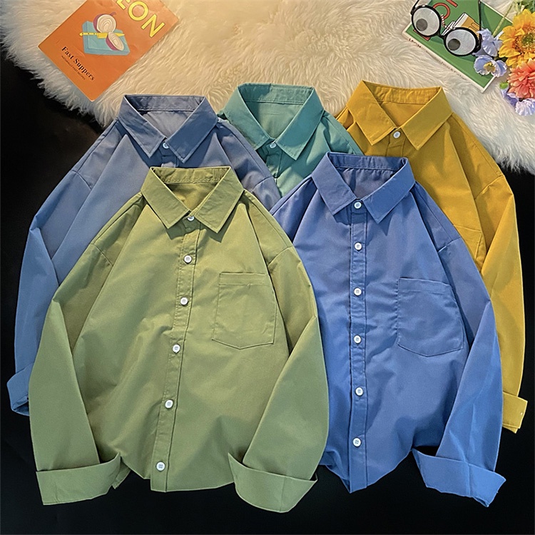 Áo sơ mi SUXI tay dài dáng rộng đơn giản phong cách Hàn Quốc thời trang xuân thu dành cho nữ