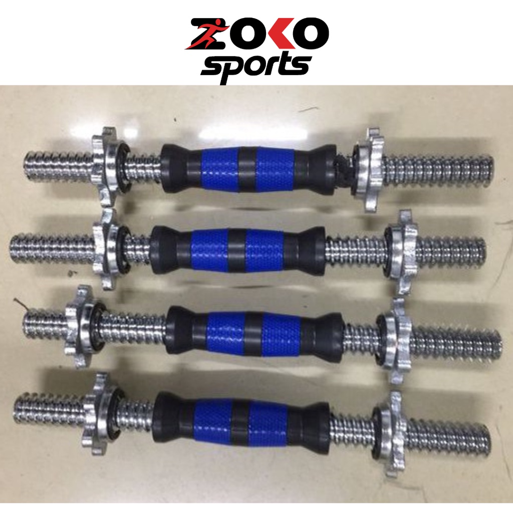 Đòn tạ tay 35cm NHẬP KHẨU , thanh đòn tạ đơn cao cấp mạ Inox cán cầm bọc cao su - ZOKO SPORT