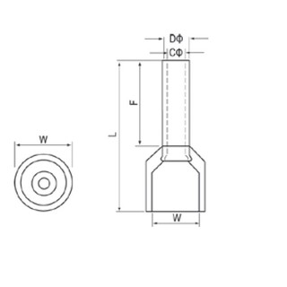 Đầu cốt pin rỗng (Bịch 1000 cái)