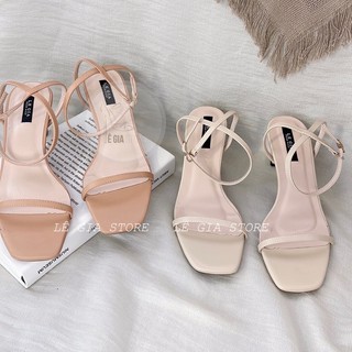 Sandal quai mảnh gót đồng
