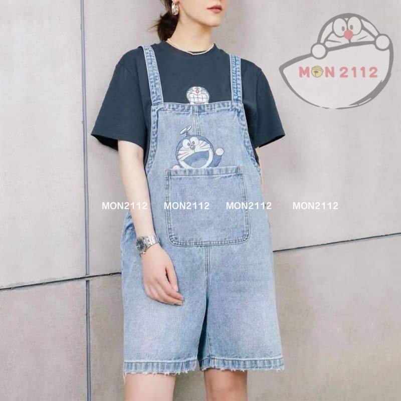 Yếm jeans Doraemon Doremon form rộng
