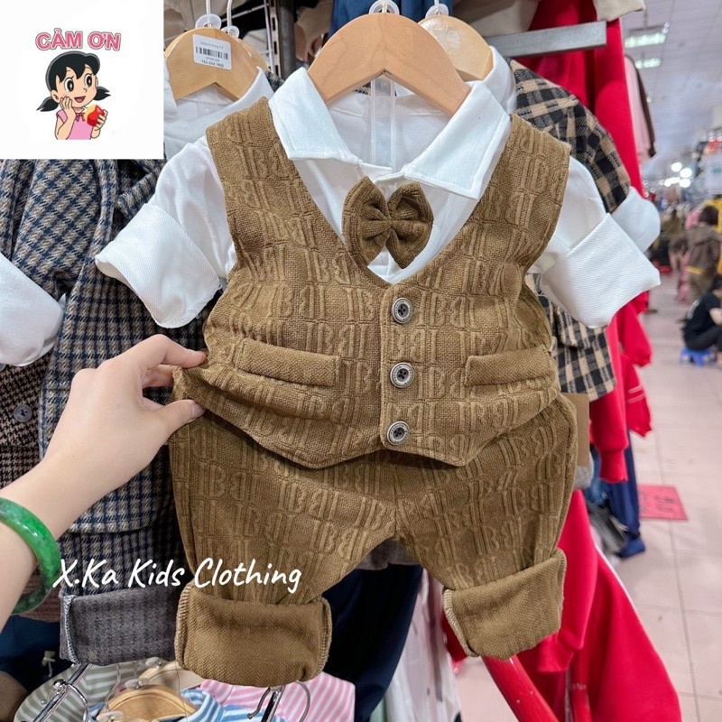 set công tử nhung hàng cao cấp mịn đẹp cho bé trai