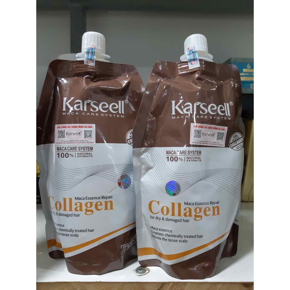 Ủ tóc collagen Karseell Macca phục hồi tóc siêu mượt 500ml,kem hấp ủ tóc collagen Karseell , dầu ủ tóc collagen Karseell