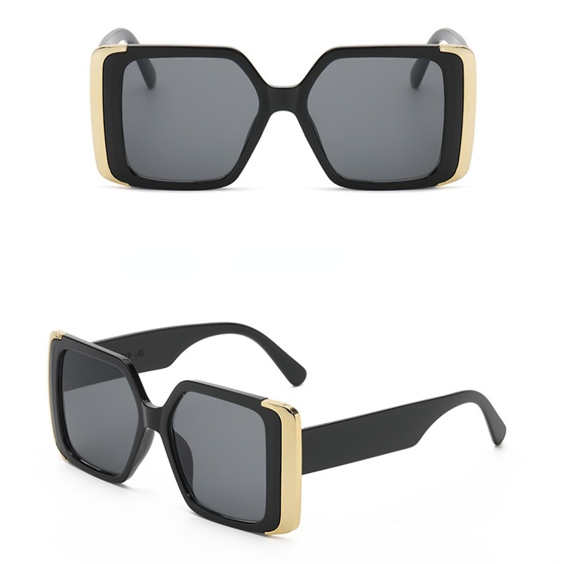 (YUZHU) Kính Mát Gọng Vuông Oversized Thời Trang Phương Tây Cho Nữ