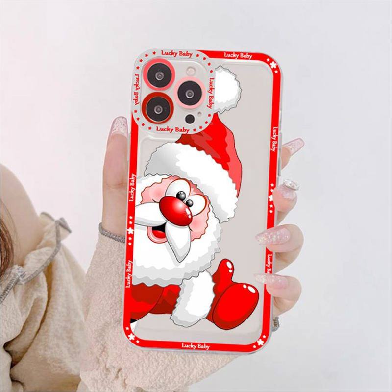 Ốp Điện Thoại Silicon TPU Mềm Trong Suốt Họa Tiết Giáng Sinh Cho IPhone 14 13 12 11 Pro X XS MAX XR 6S 7 8 Plus
