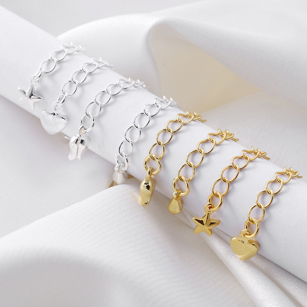 Bộ 5 Dây Xích Đuôi Vàng Đồng Nhiều Màu Sắc Dùng Làm Trang Sức Thời Trang diy