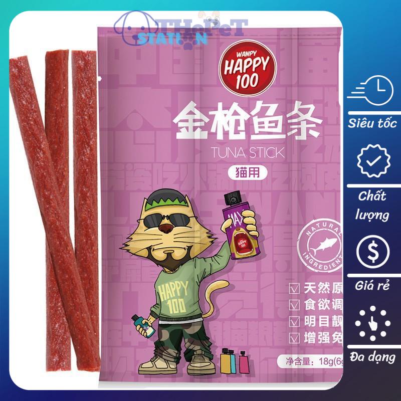 Rẻ vô địch Snack Cây Hương Vị Thịt Cá Ăn Vặt Happy 100 Cây Lẻ 6g thumbnail