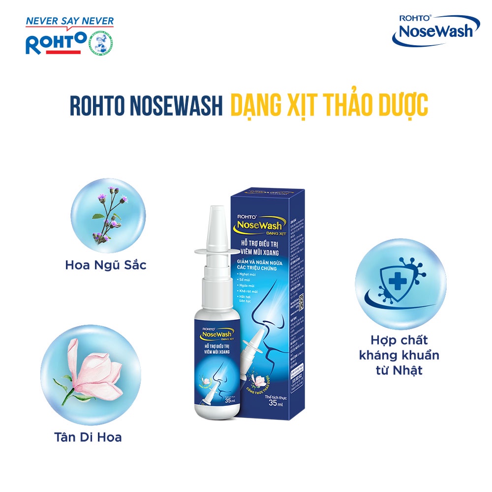 Bộ vệ sinh mũi cho người lớn & trẻ em Rohto Nosewash: Full set 400ml & Bình Refill 400ml +TẶNG NoseWash Spray 35ml