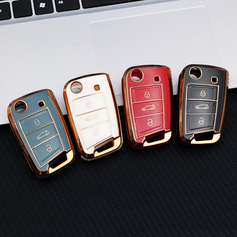 Vỏ Bọc Chìa Khóa Xe Hơi Bằng TPU Mềm Chất Lượng Cao Chống Rơi Cho Volkswagen Golf