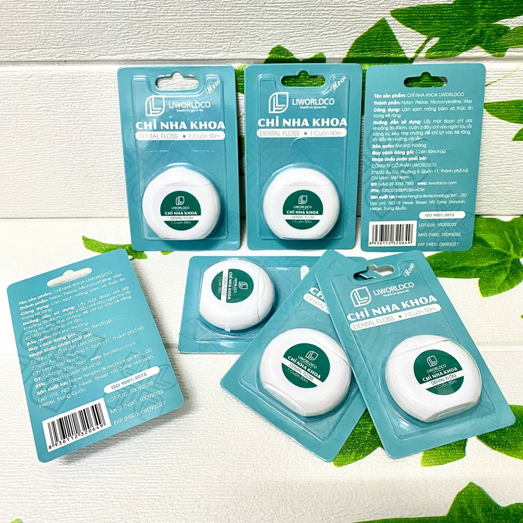 Chỉ nha khoa chăm sóc răng miệng LIWORLDCO dài 50m/ cuộn