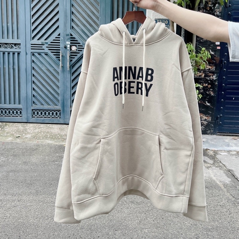Áo hoodie form rộng unisex [Ảnh thật 100%] Áo khoác hoodie form rộng nón to chất nỉ dệt cao cấp ANNAB OBERY