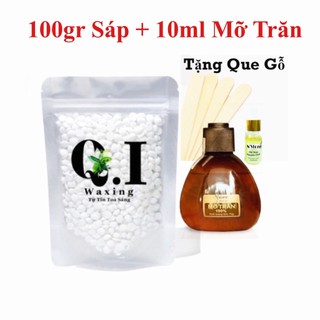 Combo 100gr Sáp wax lông nóng, 10ml mỡ trăn nguyên chất