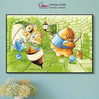 Tranh tự tô màu sơn dầu số hóa DIY size nhỏ cho trẻ em - Mã C037 Con quay