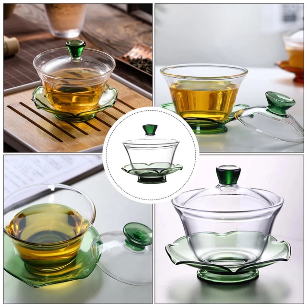 Chén khải thủy tinh xanh lá, dung tích 200ml - AT44