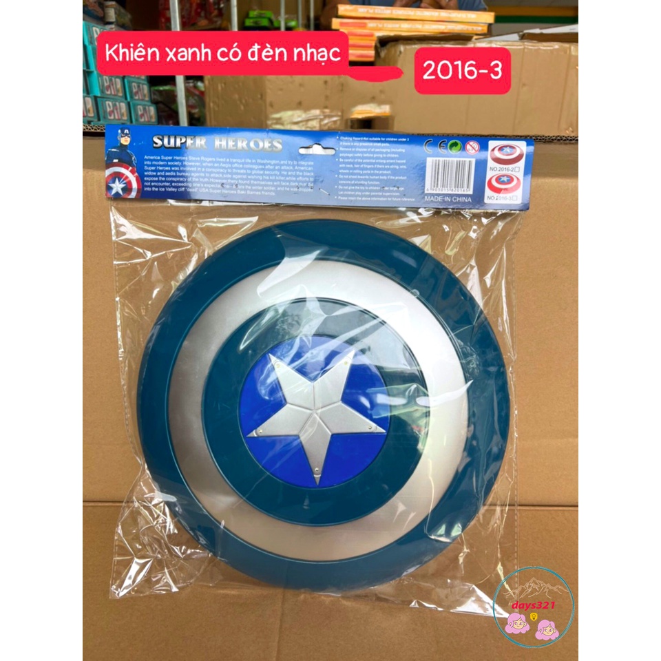 Đồ chơi khiên đội trưởng Mỹ captain america dùng pin, có âm thanh, ánh sáng 32cm