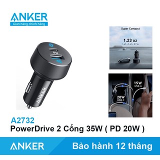 Tẩu sạc ô tô anker 35w powerdrive pd + 2 - a2732