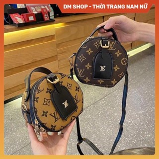 Túi Đeo Chéo Nữ Nhỏ Gọn màu đen nâu , Túi xách đeo vai LV dáng tròn mini sang chảnh phong cách thời trang Dm Shop