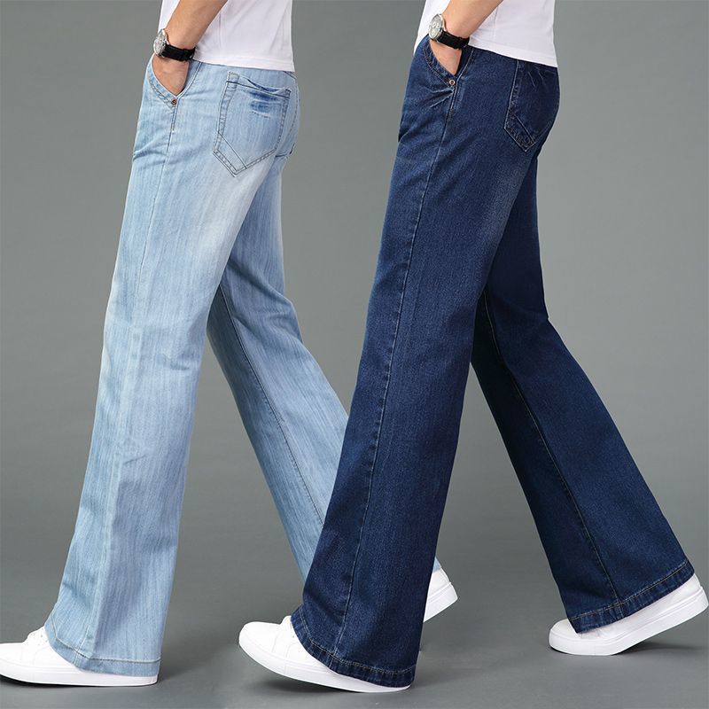 Quần Jeans Dài Lưng Cao Ống Rộng Thời Trang Cho Đàn Ông Trung Niên