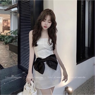 ( ẢNH CHÍNH  CHỦ ) Váy Quây Tafta Nơ Eo