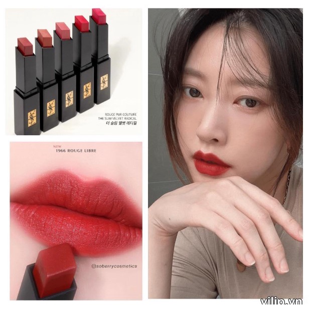 Son YSL Slim chính hãng, YSL Rouge Pur Couture The Slim, Son YSL màu 21, 1966, 28 đẹp nhất bảng màu