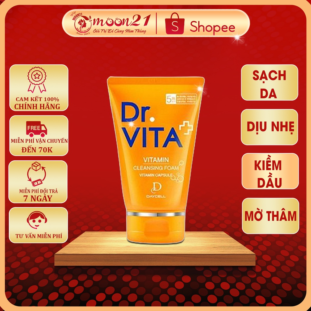 Sữa rửa mặt dịu nhẹ tạo bọt Hàn Quốc Dr.Vita Vitamin 100ml Auth Hàn Quốc
