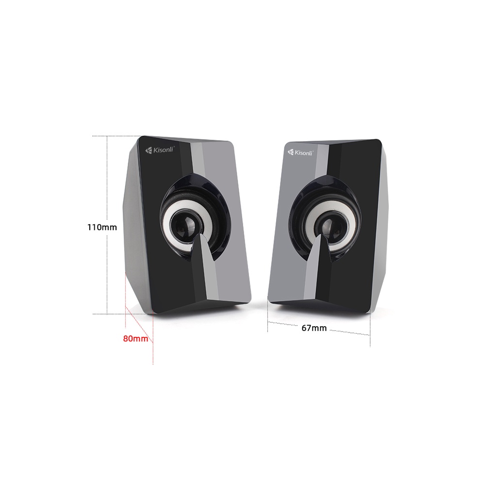 LOA MÁY TÍNH L-2020 2.0 2C/BỘ MÀU ĐEN KISONLI 3Wx2