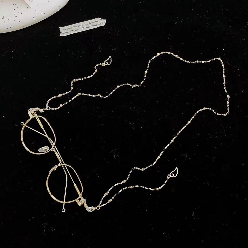 Dây Đeo Mắt Kính Mặt Hình Đôi Cánh Rỗng Bằng Hợp Kim Đơn Giản ins Mới