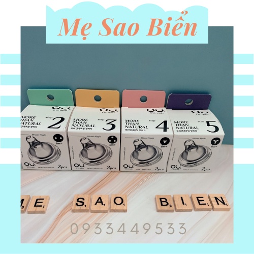 Núm ty thay thế bình sữa Ou: wish Hàn Quốc cho bé, núm ty mềm