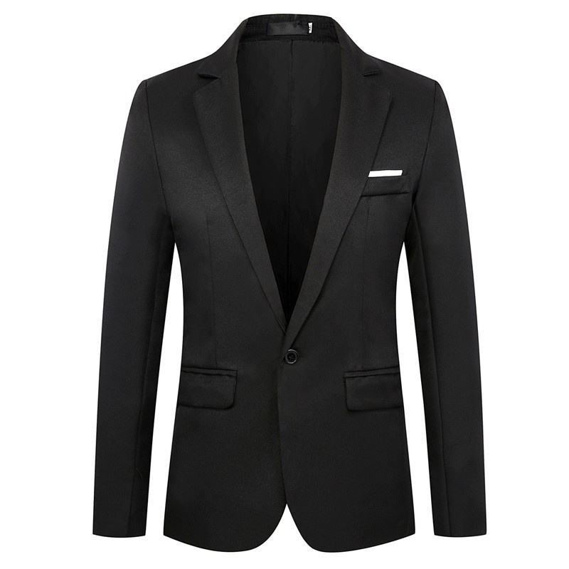 Wqzao Áo Khoác Blazer Cotton Mỏng Vừa Vặn Màu Xanh Dương Đen Kích Thước Lớn Cao Cấp Làm Quà Tặng Sinh Nhật / Đám Cưới Cho Nam