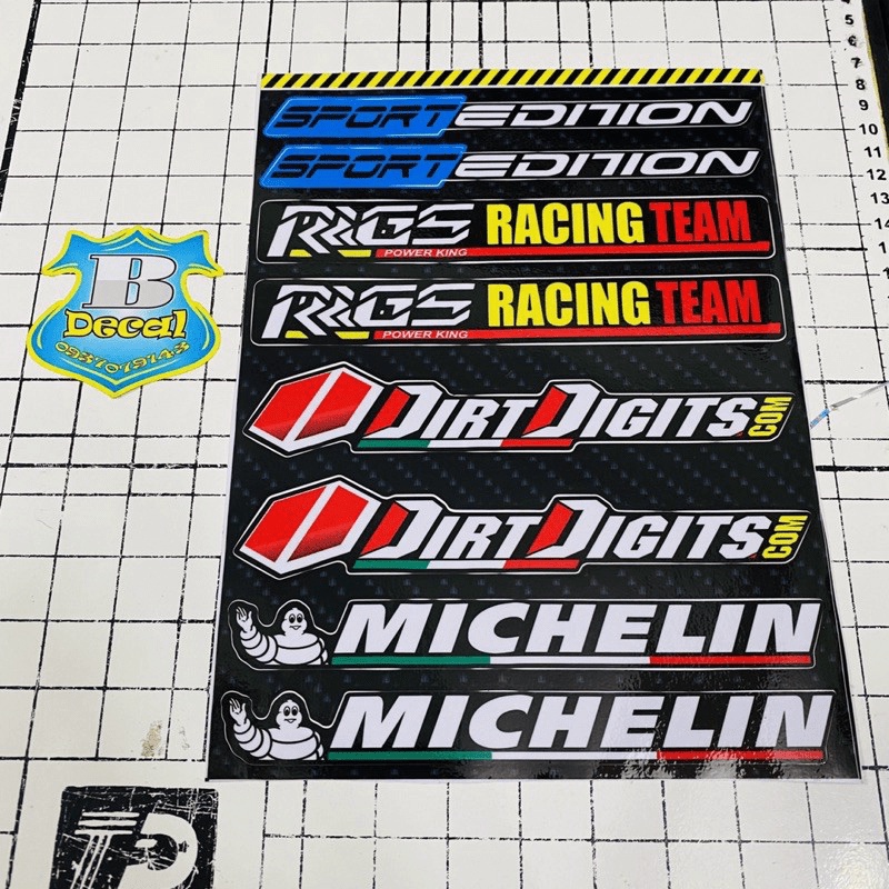Tem FREE SHIP + SALE SỐC +DECAL PVC 5 LỚP CHẤT LƯỢNG CAO LOGO STICKER phuộc michelin