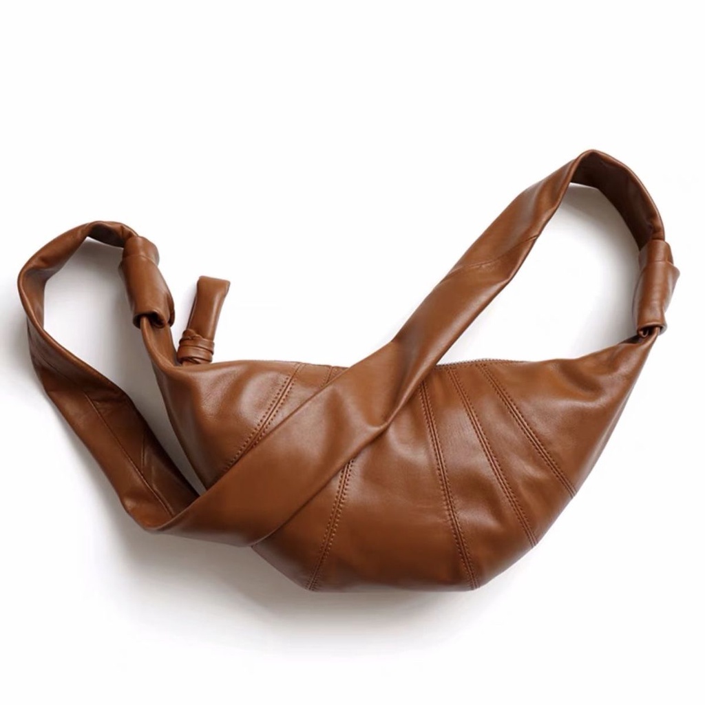 Bán Chạy! Giảm Giá Nóng!Túi Đeo Chéo Xếp Ly Hình Bánh Bao Sừng Bò Croissant Retro Hàn Quốc Cho Nữ