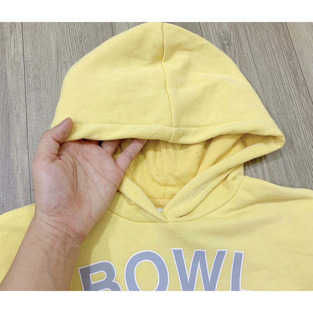 Bộ nỉ da cá áo hodie Bowl 2 màu cho bé BJE010