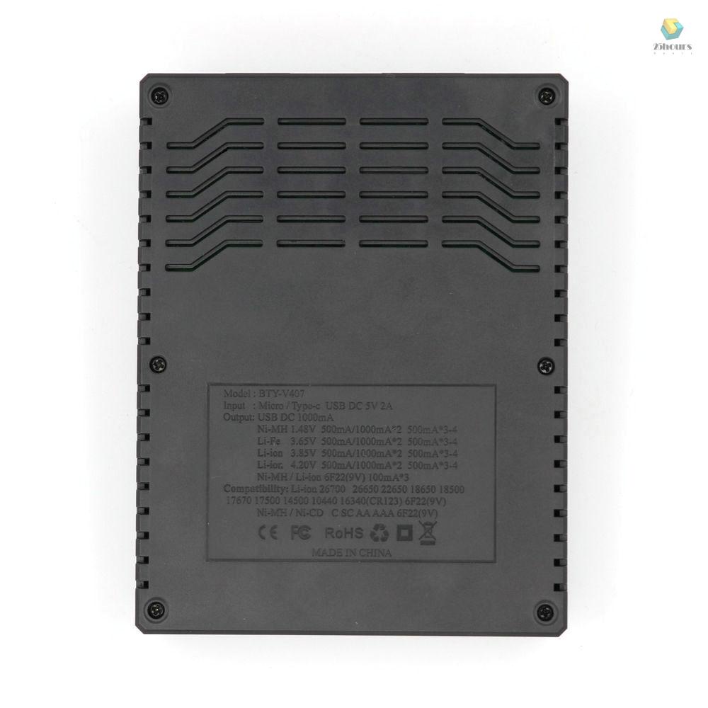 Bộ Sạc Pin Lithium 18650 ion Bằng Niken Kim Loại Màn Hình LCD Đa Năng Cho Pin AA AAA 9V