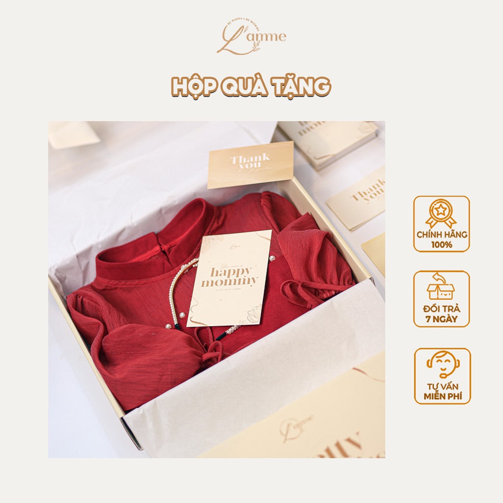 [HB Gift] Hộp quà LAMME - Box size to tặng sinh nhật, ngày lễ kèm thiệp (size 36*8.5*28cm)