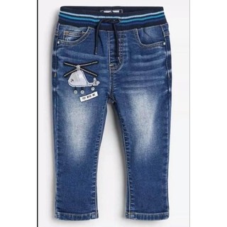 Quần jean bé trai N.e.x.t dư xịn màu xanh basic