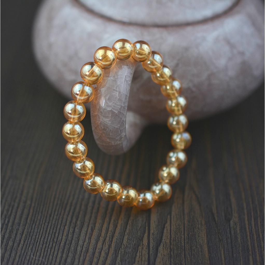 Vòng tay chuỗi hạt đá pha lê SÁNG BÓNG 8 ly