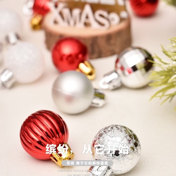 Set 30 món bóng trang trí Giáng Sinh/ Noel/ tiệc cưới/ sinh nhật, set bóng/ quả châu treo cây thông Noel nhiều mầu