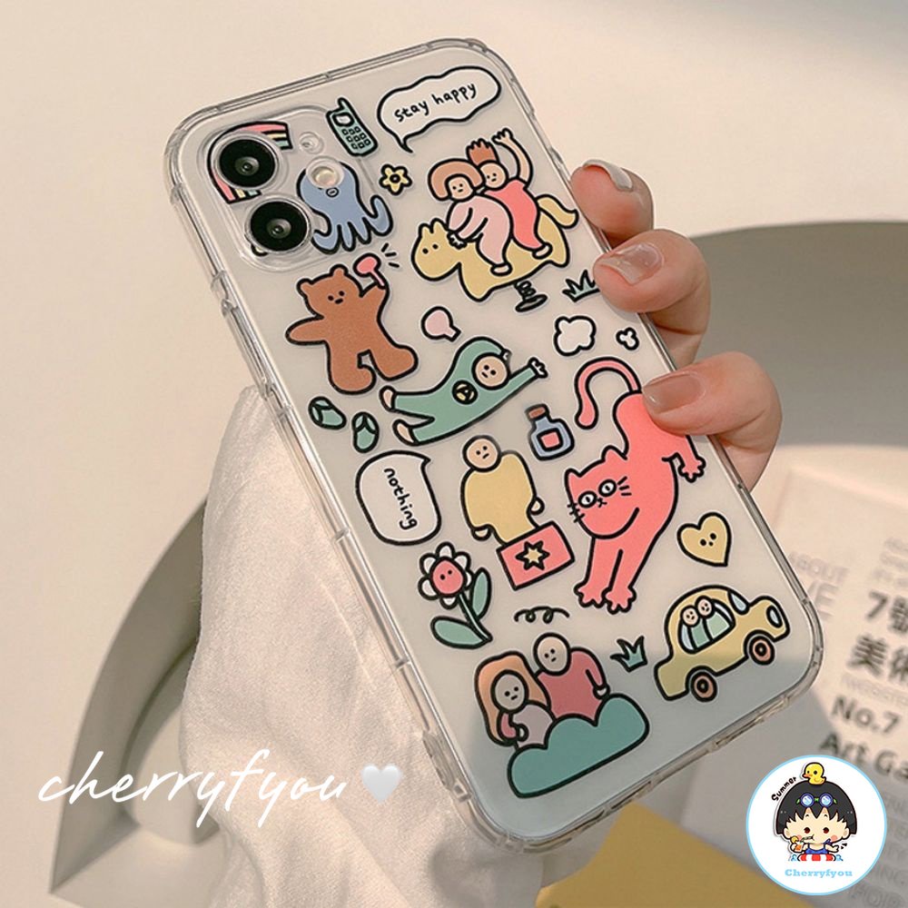 Ốp Điện Thoại TPU Mềm Trong Suốt Họa Tiết Hoạt Hình Dễ Thương Cho IPhone 14 11 13 12 Pro Max X XR 7 8 Plus