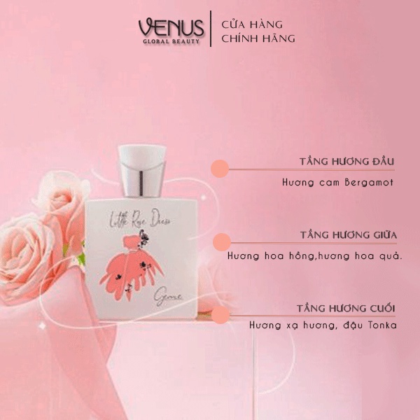 Bộ đôi Nước hoa và Sữa tắm Nữ Gennie Little Rose Dress 50ml + 450ml