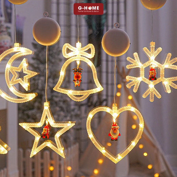 Đèn LED NOEL GHOME vàng lung linh treo tường, treo kính, trang trí không gian nhà rực rỡ, ấm cúng LED22 M6