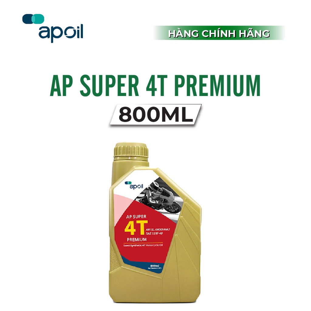 Dầu Nhớt xe số AP OIL - AP SUPER 4T PREMIUM 15W40_Dung tích 0.8L và 1L