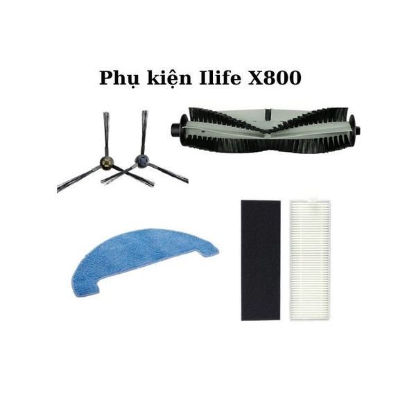 Phụ kiện thay thế Robot hút bụi lau nhà ILIFE X800 - Chổi / Màng lọc / Khăn lau A7 A9S X785 X750 X800